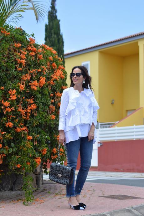 zara-frilled-shirt-and-mules-streetstyle-look
