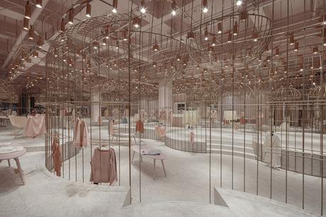 JOOOS Fitting Room, en Hangzhou: 4 estéticas contrastantes dentro del mismo espacio