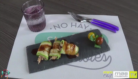 MASMUSCULO CHEF: ROLLITOS DE CALABACIN CON POLLO BBQ