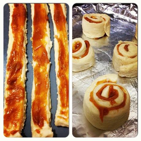 Mini hojaldres rellenos de arequipe