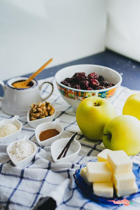 Crumble de manzanas y moras