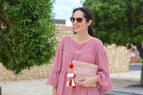 zara-gingham-mini-dress-red
