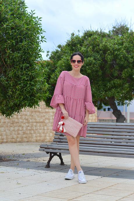 zara-gingham-mini-dress-streetstyle