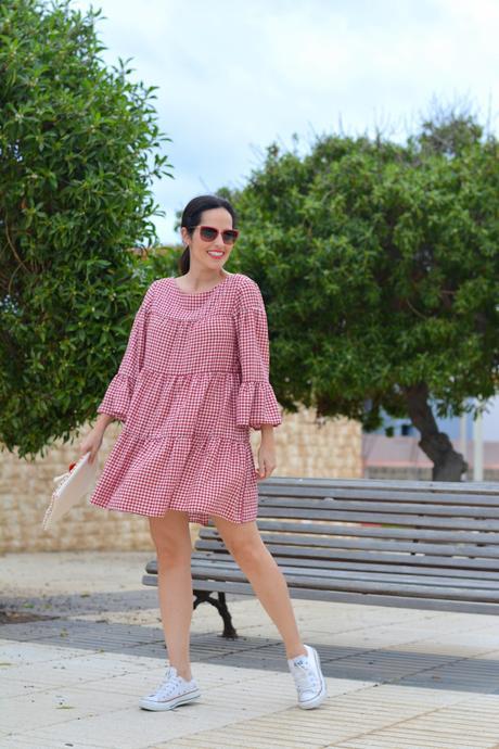 zara-gingham-mini-dress-outfit-converse