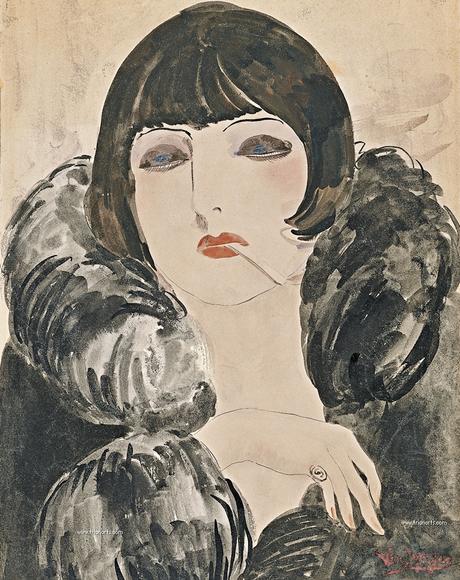  photo 780 Kees van Dongen - una mujer con un cigarrillo Kiki de Montparnasse - 1922-4-MThyssen_zpszjeddtso.jpg