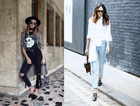 Zapatos de moda 2017: los mules zapatos de moda 2017 - flat mules Gucci outfits