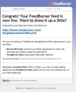 Personalizando la nueva dirección del feed en Feedburner 2