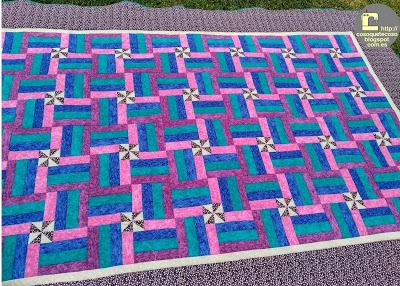 Quilt rail fance con molinillos