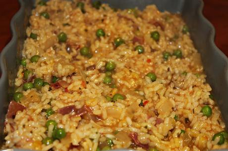 ARROZ CON GUISANTES Y JAMÓN
