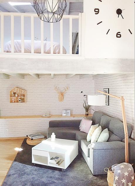 El salón NÓRDICO tipo LOFT de Sonia