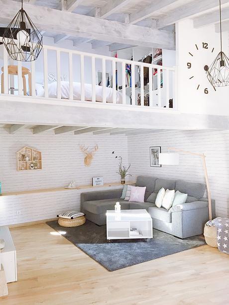 El salón NÓRDICO tipo LOFT de Sonia