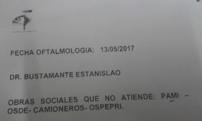 Llega un oftalmólogo al Hospital Piedra del Aguila