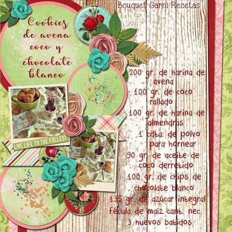 Cookies de avena, coco y chocolate blanco Cookies de avena, coco y chocolate blanco