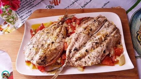 Caballas al horno