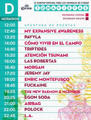 Horarios del Festival Tomavistas 2017