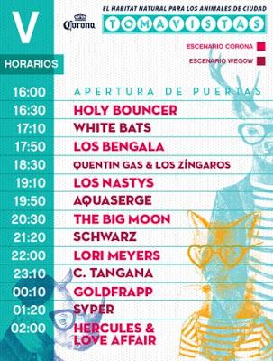 Horarios del Festival Tomavistas 2017