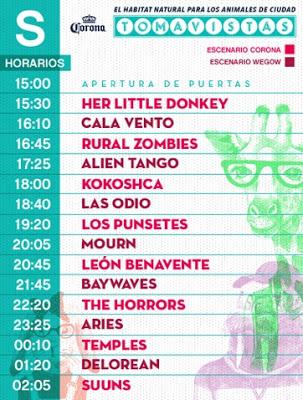 Horarios del Festival Tomavistas 2017