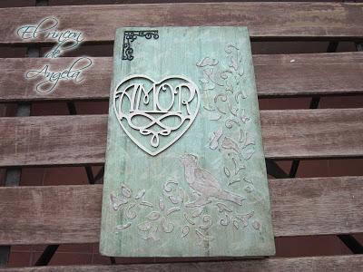 Como hacer un cuadro  Mixed media con un trozo de madera y técnicas muy faciles