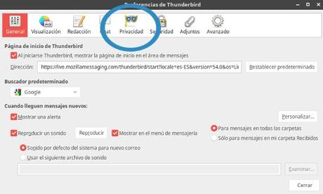 Permitir el contenido remoto de los emails en Thunderbird