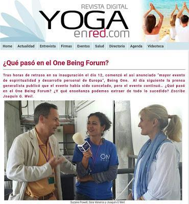 ¿Qué pasó en el One Being Forum? Artículo de Joaquín G Weil en la revista online Yoga en Red.