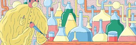 Unas coloridas ilustraciones para dar vida a un laboratorio médico