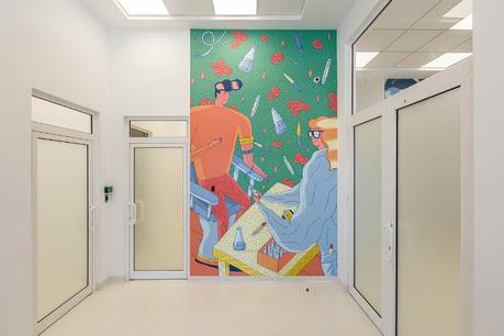 Unas coloridas ilustraciones para dar vida a un laboratorio médico