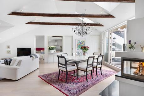 mesa de comedor estilo escandinavo distribución diáfana decoración comedores decoración áticos blog decoración nórdica 