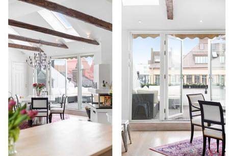 mesa de comedor estilo escandinavo distribución diáfana decoración comedores decoración áticos blog decoración nórdica 