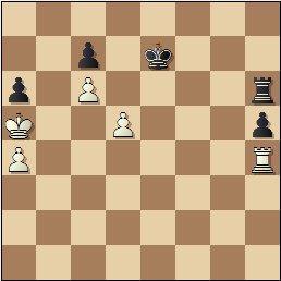 Partida de ajedrez Rey Ardid vs. Medina, posición después de 57.c6!