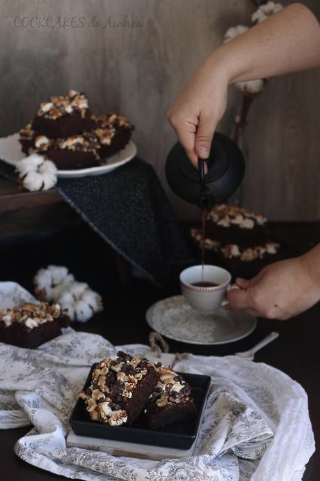 Brownie tradicional al estilo Rocky Road