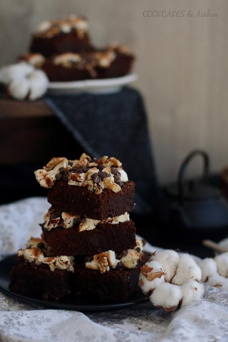 Brownie tradicional al estilo Rocky Road