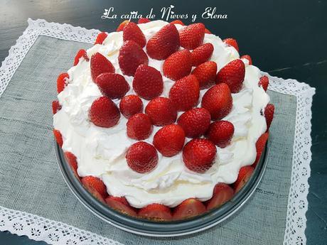 Tarta de queso con fresas