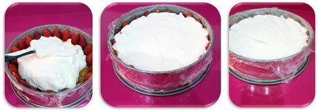 Tarta de queso con fresas