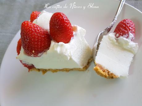 Tarta de queso con fresas