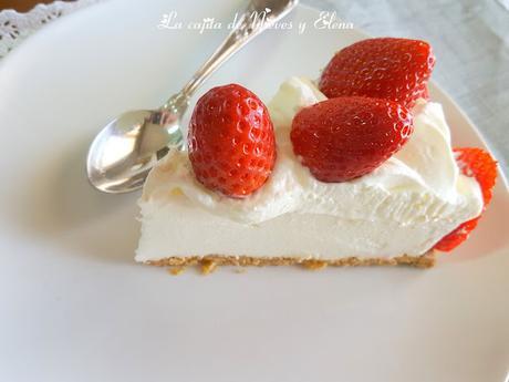 Tarta de queso con fresas