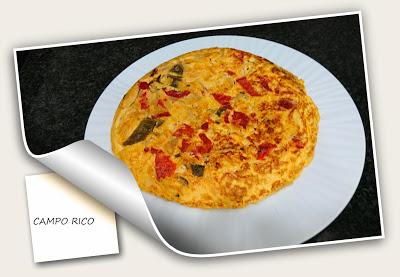 TORTILLA DE BACALAO CON PIMIENTOS ASADOS CAMPO RICO