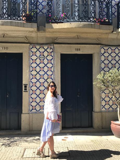 Blue skirt with stripes