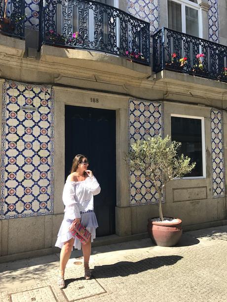 Blue skirt with stripes