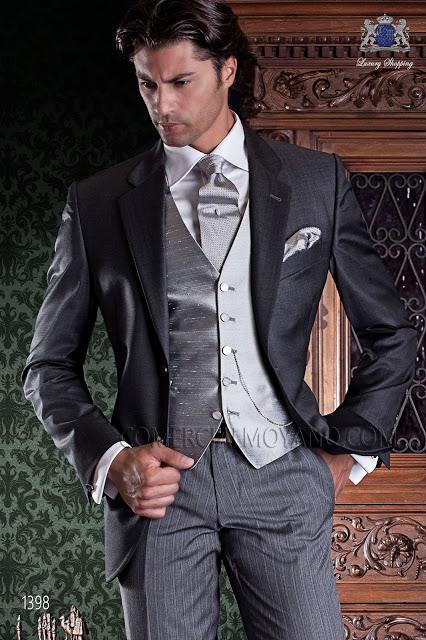 Traje media etiqueta de sastrería italiana 2 piezas, con elegante corte “Slim”, dos botones