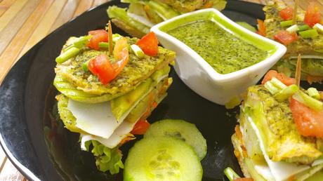 Sándwich Bombay de patata con chutney de cilantro