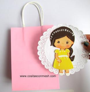 Ideas de cómo personalizar bolsas de regalo para bautizos de niña