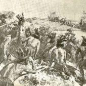 Charrúas observando a los europeos que llegan por mar