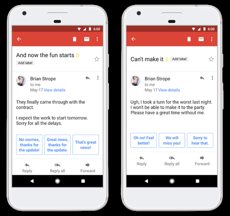 Google: 12% de las respuestas en Inbox desde móviles es Smart Reply