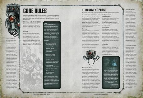 Un pagina del reglamento de W40K 8ª