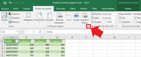 Cómo insertar números de página en Excel
