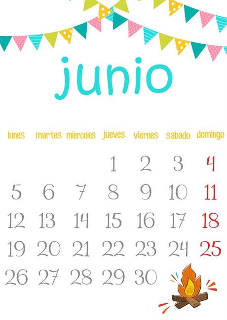 Imprimible: Calendario Junio 2017