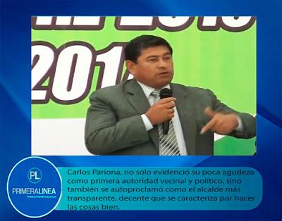 Una más de cantinflesco alcalde: CARLOS PARIONA SE AUTO DESTRUYE  DURANTE AUDIENCIA PÚBLICA DE RENDICIÓN DE CUENTAS…