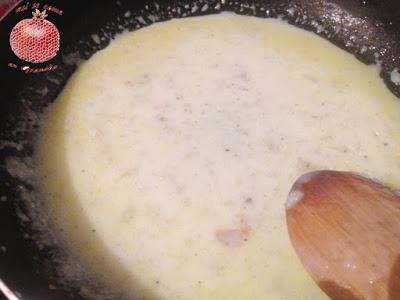 Lasaña de merluza y gambones