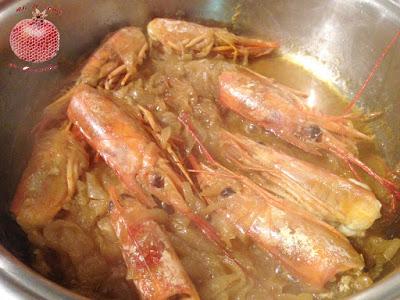 Lasaña de merluza y gambones