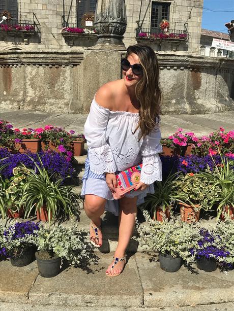 Stripes asymmetric skirt